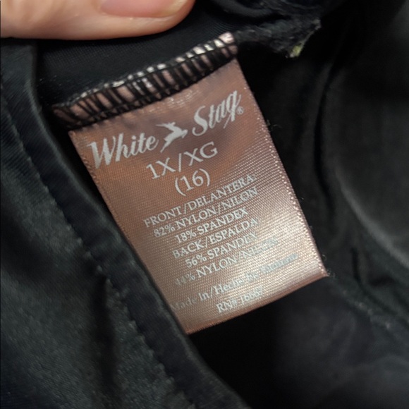 WHITE STAG Black one piece swimsuit. Full coverage with half skirt. Sz.1x/16. - Picture 9 of 14